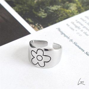 Flower Ring Y2K Trendy Eboy Aesthetic Vintage Punk